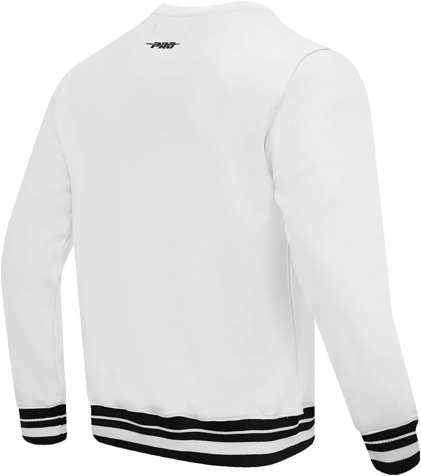 image:imagePro Standard NCAA mens Pro Standard Mens Classic Chenille Brushed Back French Terry Crewneck SweatshirtWhiteBlack