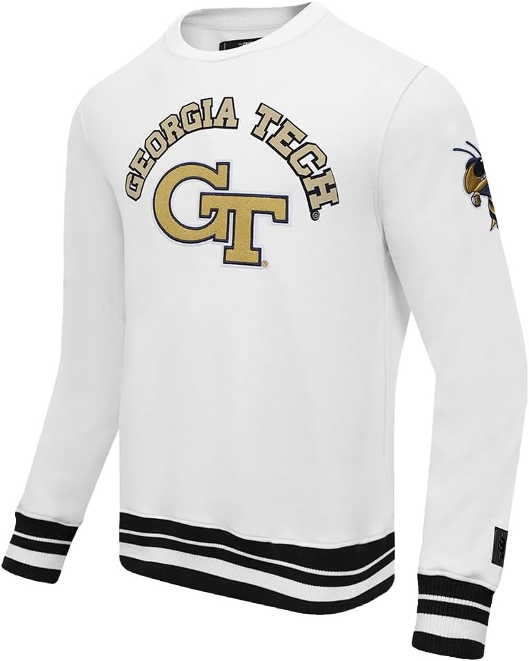 image:imagePro Standard NCAA mens Pro Standard Mens Classic Chenille Brushed Back French Terry Crewneck SweatshirtWhiteBlack