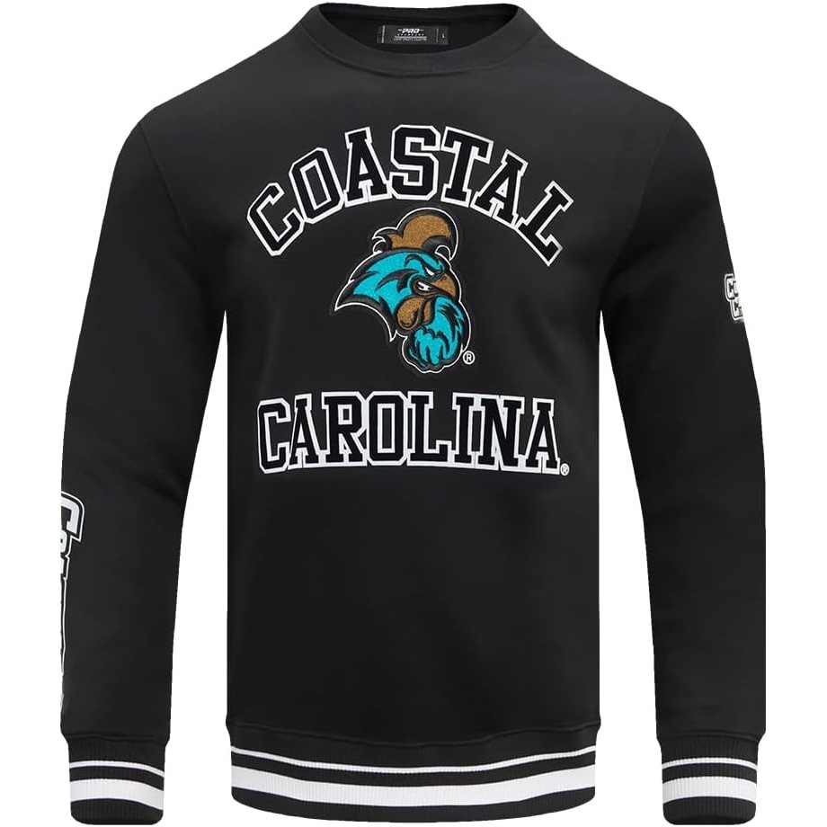 image:imagePro Standard NCAA mens Pro Standard Mens Classic Chenille Brushed Back French Terry Crewneck SweatshirtBlack