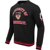 Pro Standard NCAA mens Pro Standard Mens Classic Chenille Brushed Back French Terry Crewneck Sweatshirt(Black/Red/Black)
