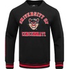 Pro Standard NCAA mens Pro Standard Mens Classic Chenille Brushed Back French Terry Crewneck Sweatshirt(Black/Red/Black)
