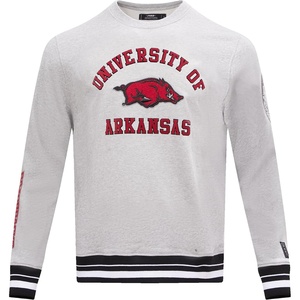 Pro Standard NCAA mens Pro Standard Mens Classic Chenille Brushed Back French Terry Crewneck Sweatshirt(Heather Gray/Black)