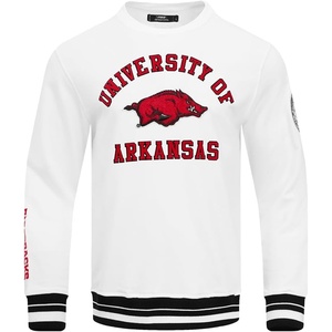 Pro Standard NCAA mens Pro Standard Mens Classic Chenille Brushed Back French Terry Crewneck Sweatshirt(White/Black)