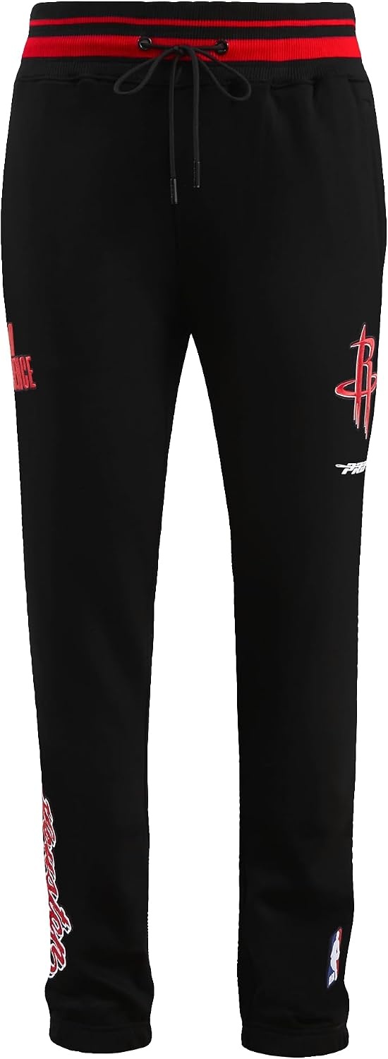 image:imagePro Standard Mens NBA Script Tail Brushed Back French Terry SweatpantBlackRedBlack