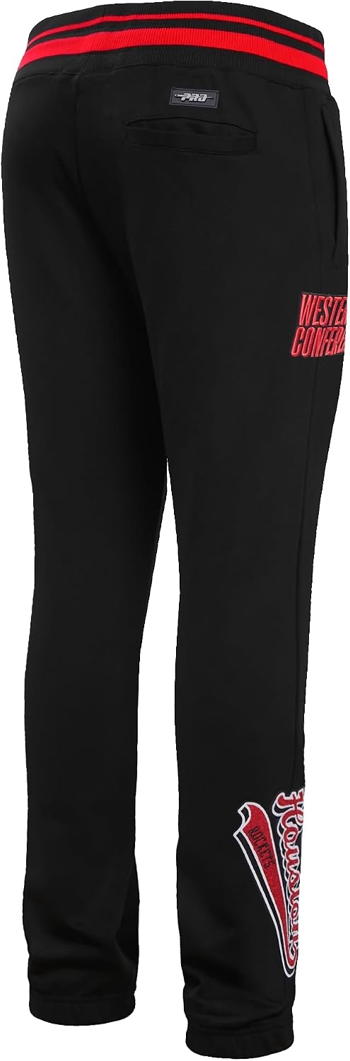 image:imagePro Standard Mens NBA Script Tail Brushed Back French Terry SweatpantBlackRedBlack