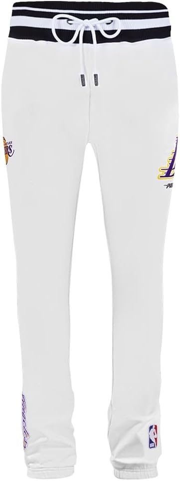 image:imagePro Standard Mens NBA Script Tail Brushed Back French Terry SweatpantWhiteBlack