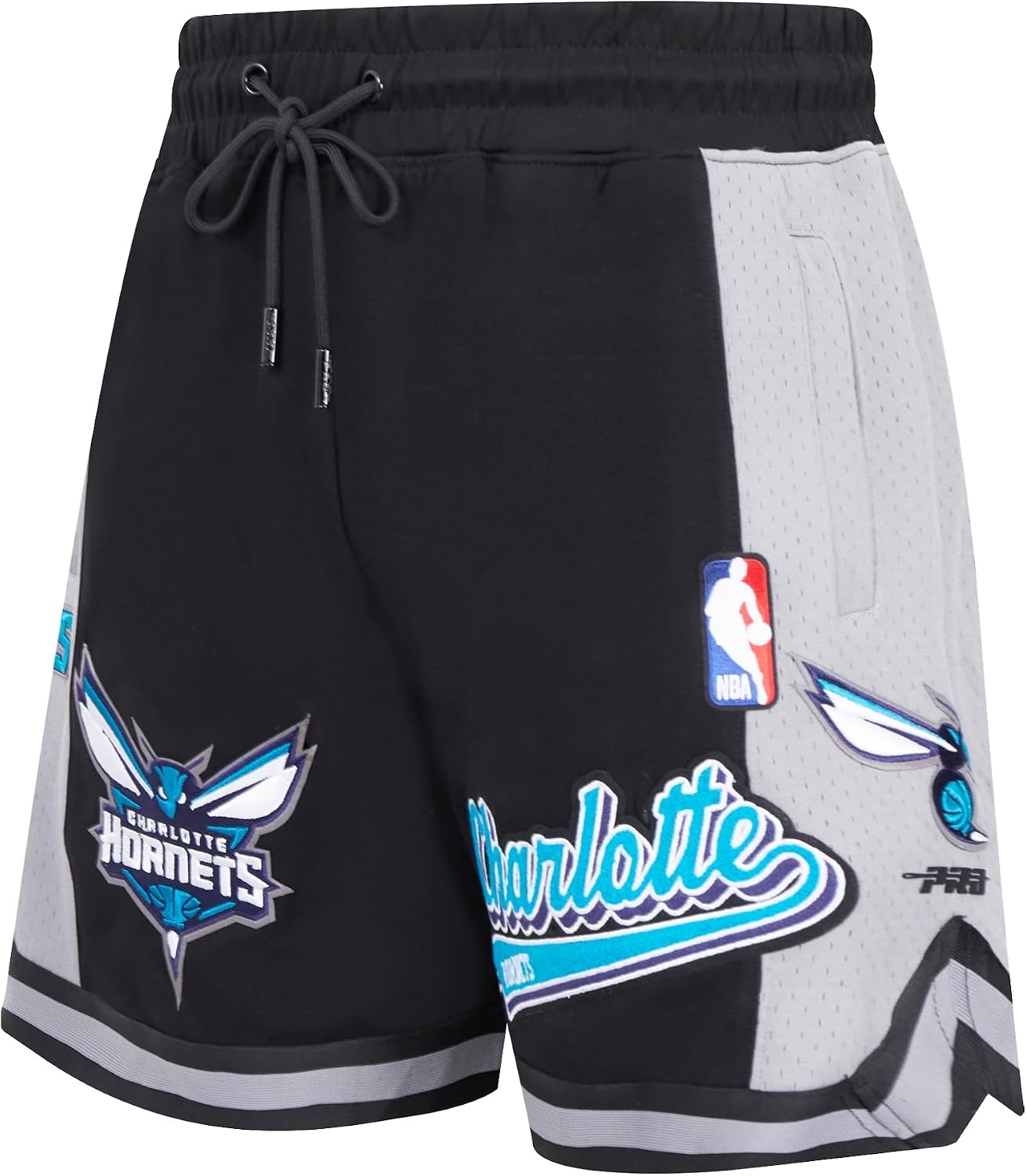 image:imagePro Standard NBA Mens Pro Standard Mens NBA Script Tail Cotton Double Knit Athletic ShortBlackGray