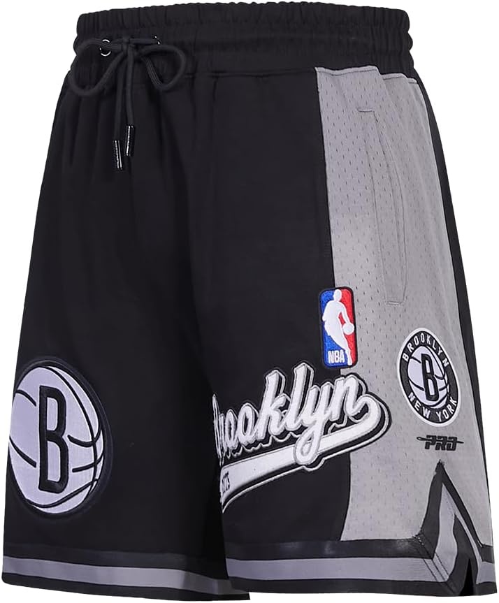 image:imagePro Standard NBA Mens Pro Standard Mens NBA Script Tail Cotton Double Knit Athletic ShortBlackGray