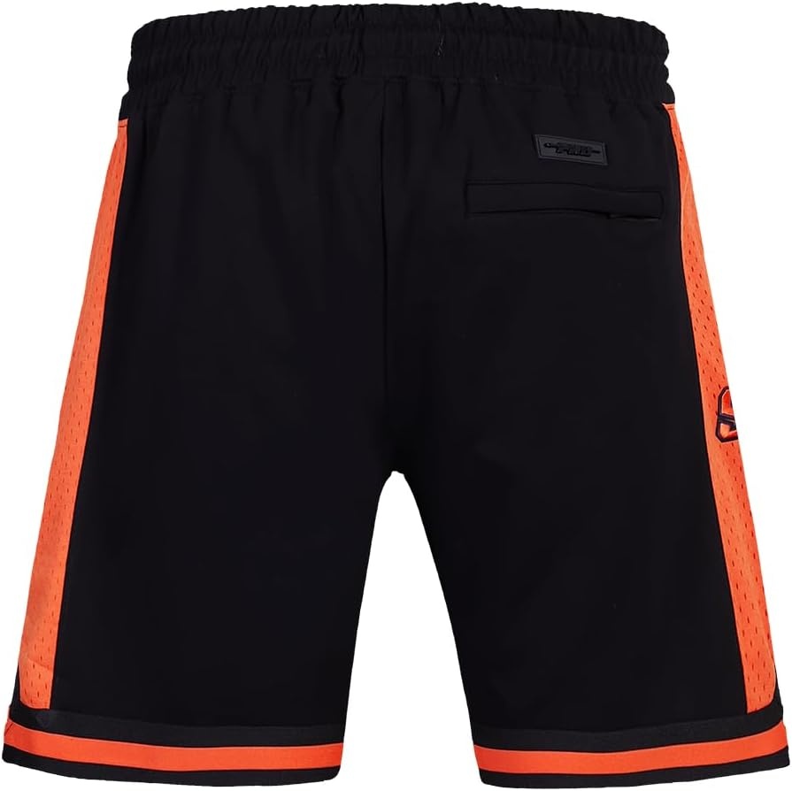 image:imagePro Standard NBA Mens Pro Standard Mens NBA Script Tail Cotton Double Knit Athletic ShortBlackOrange