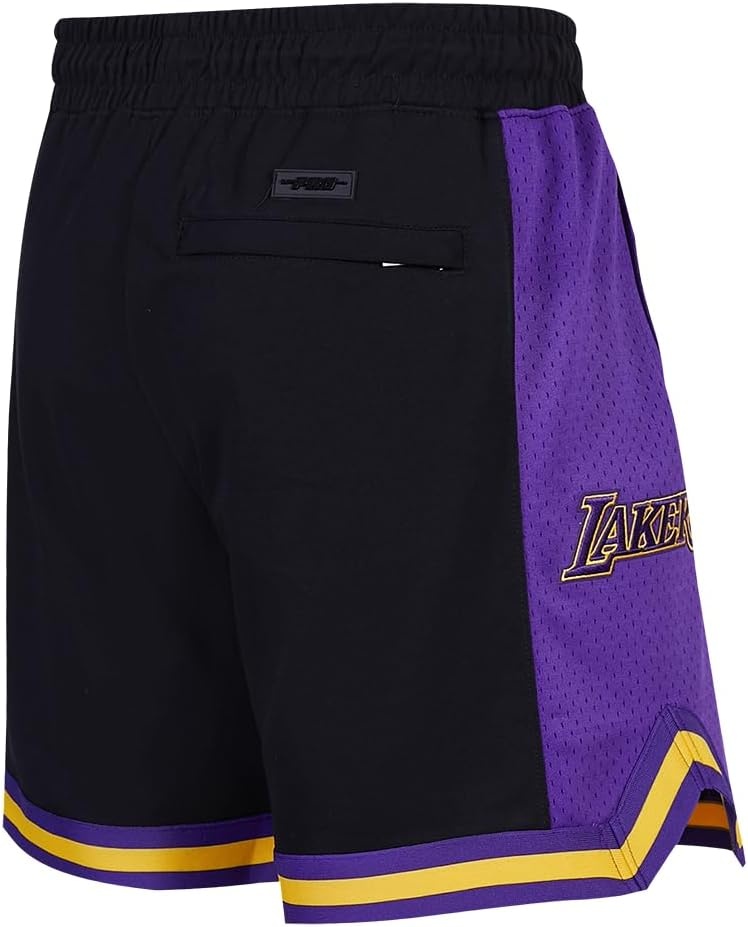 image:imagePro Standard NBA Mens Pro Standard Mens NBA Script Tail Cotton Double Knit Athletic ShortBlackPurple
