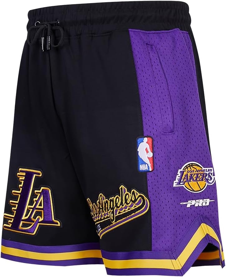 image:imagePro Standard NBA Mens Pro Standard Mens NBA Script Tail Cotton Double Knit Athletic ShortBlackPurple