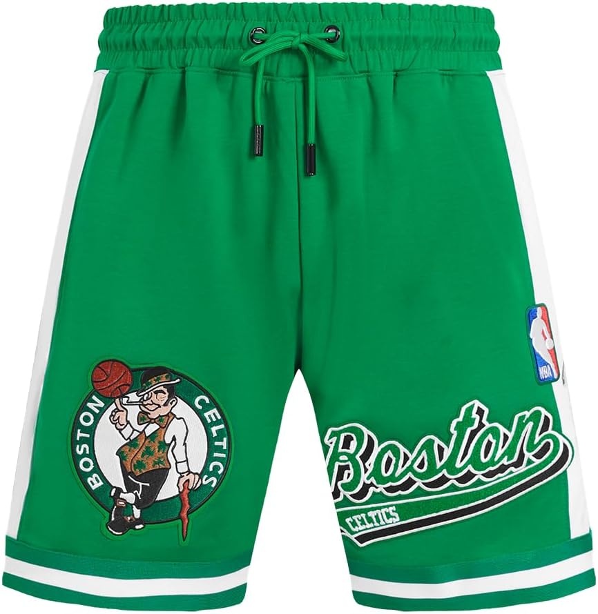 image:imagePro Standard NBA Mens Pro Standard Mens NBA Script Tail Cotton Double Knit Athletic ShortKelly Green