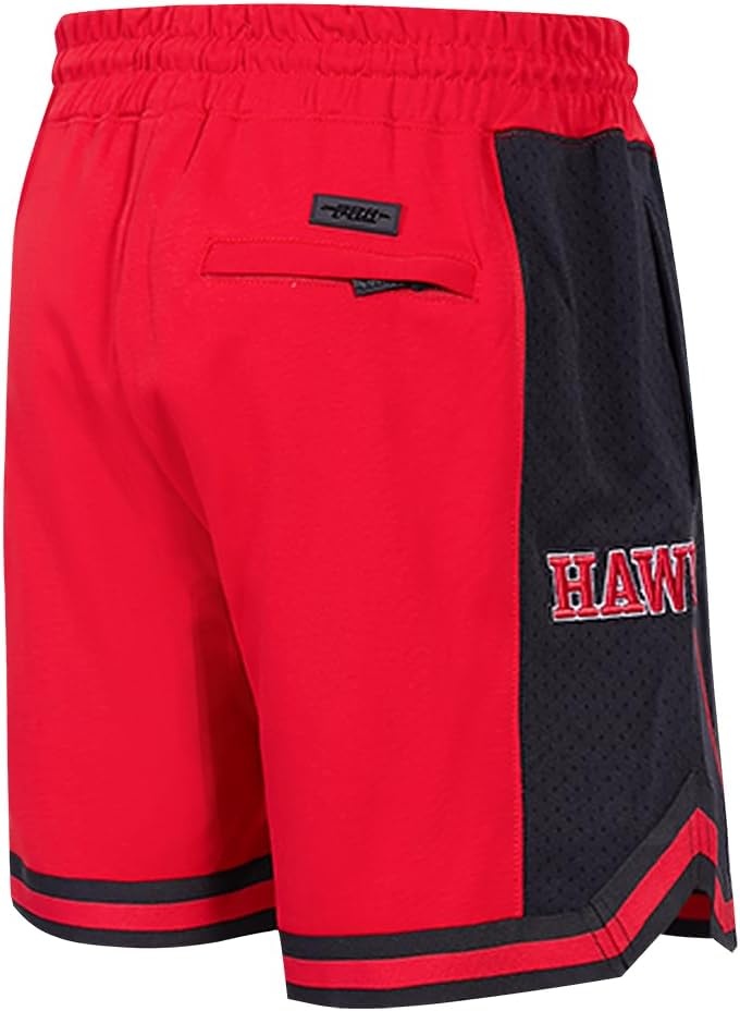 image:imagePro Standard NBA Mens Pro Standard Mens NBA Script Tail Cotton Double Knit Athletic ShortRedBlack