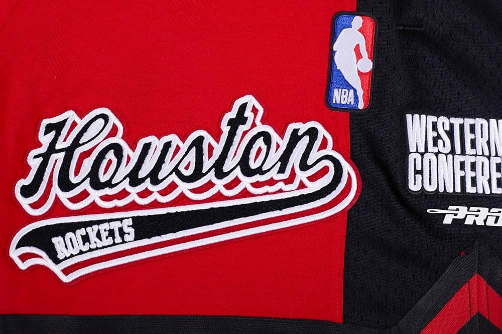 image:imagePro Standard NBA Mens Pro Standard Mens NBA Script Tail Cotton Double Knit Athletic ShortRedBlack