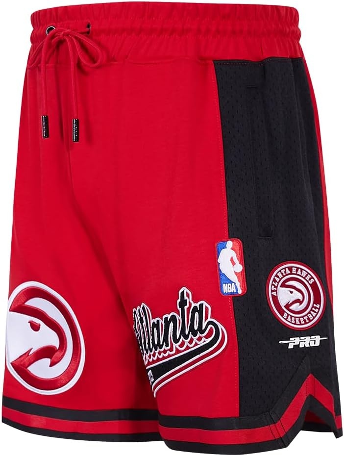 image:imagePro Standard NBA Mens Pro Standard Mens NBA Script Tail Cotton Double Knit Athletic ShortRedBlack