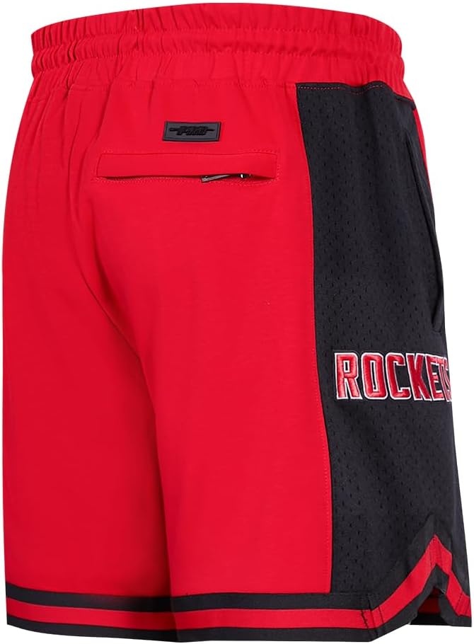 image:imagePro Standard NBA Mens Pro Standard Mens NBA Script Tail Cotton Double Knit Athletic ShortRedBlack