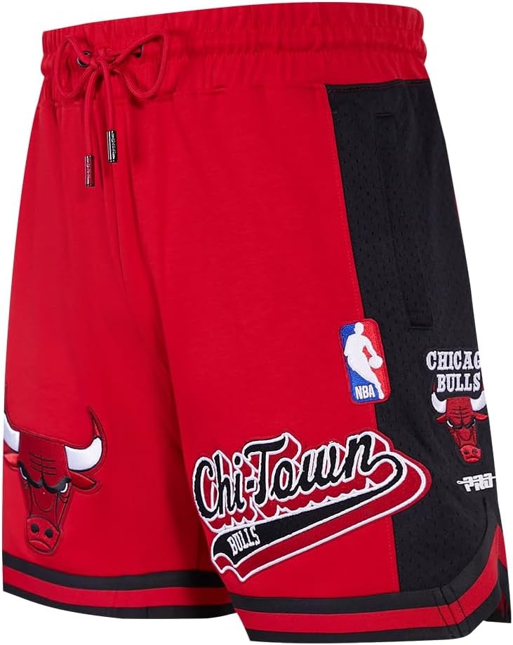 image:imagePro Standard NBA Mens Pro Standard Mens NBA Script Tail Cotton Double Knit Athletic ShortRedBlack