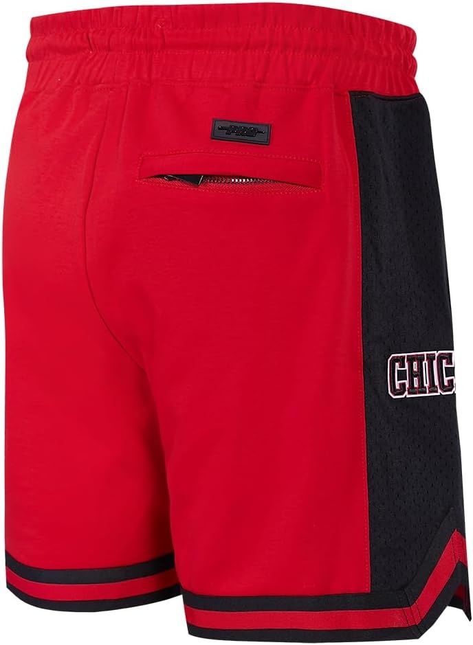 image:imagePro Standard NBA Mens Pro Standard Mens NBA Script Tail Cotton Double Knit Athletic ShortRedBlack