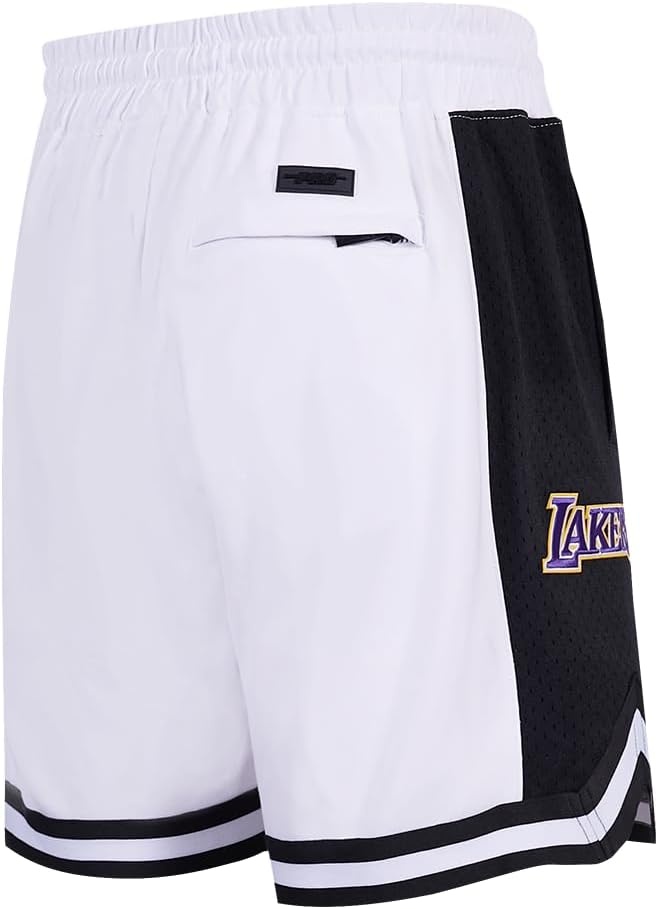 image:imagePro Standard NBA Mens Pro Standard Mens NBA Script Tail Cotton Double Knit Athletic ShortWhiteBlack