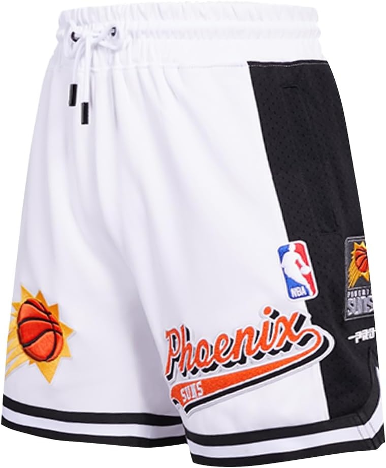 image:imagePro Standard NBA Mens Pro Standard Mens NBA Script Tail Cotton Double Knit Athletic ShortWhiteBlack