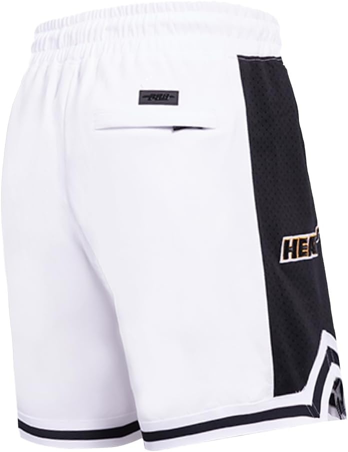 image:imagePro Standard NBA Mens Pro Standard Mens NBA Script Tail Cotton Double Knit Athletic ShortWhiteBlack