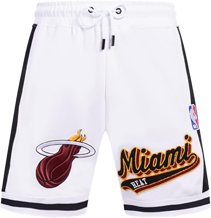 image:imagePro Standard NBA Mens Pro Standard Mens NBA Script Tail Cotton Double Knit Athletic ShortWhiteBlack