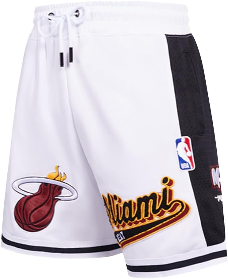 image:imagePro Standard NBA Mens Pro Standard Mens NBA Script Tail Cotton Double Knit Athletic ShortWhiteBlack