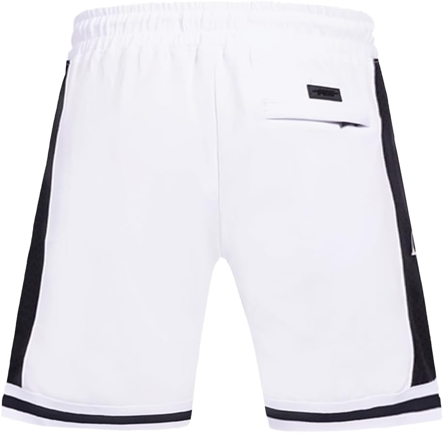 image:imagePro Standard NBA Mens Pro Standard Mens NBA Script Tail Cotton Double Knit Athletic ShortWhiteBlack