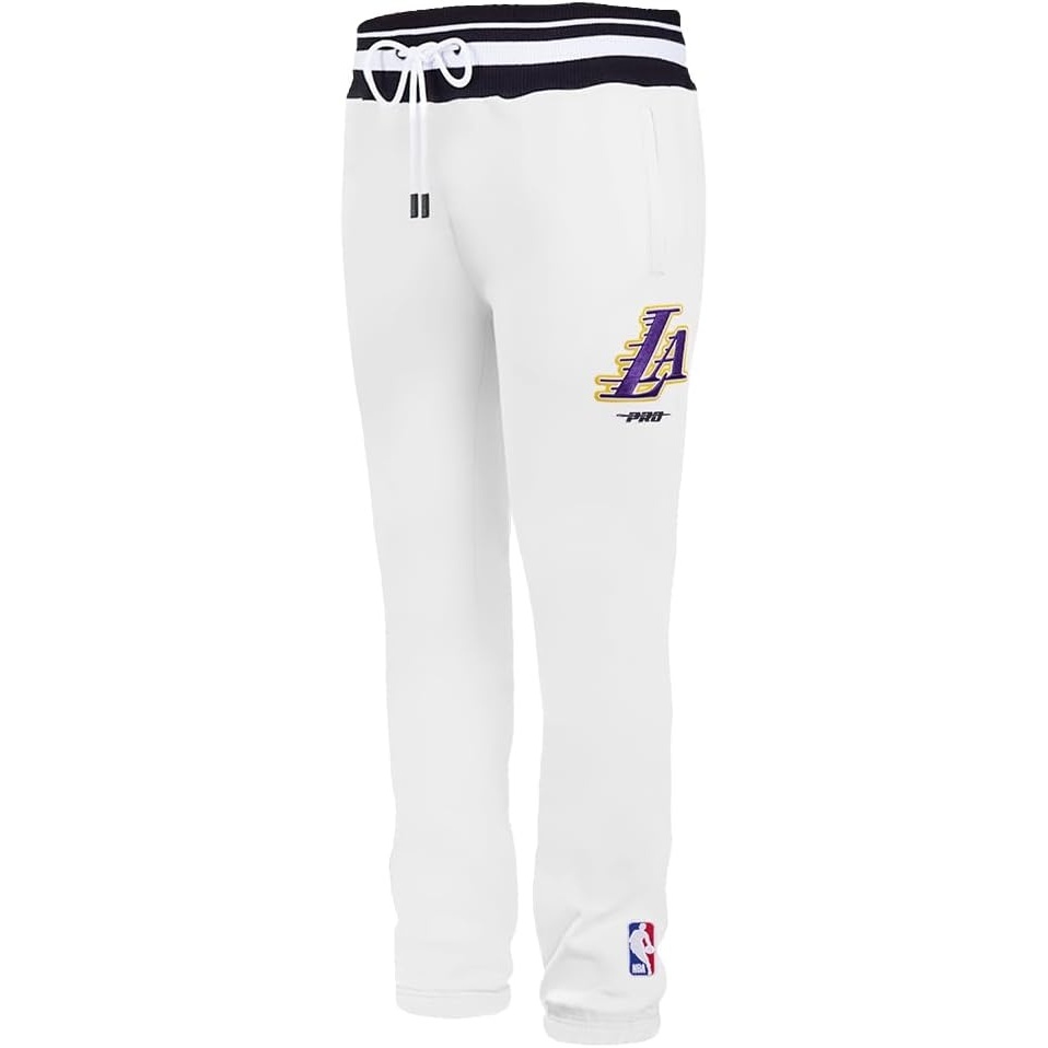 image:imagePro Standard Mens NBA Script Tail Brushed Back French Terry SweatpantWhiteBlack