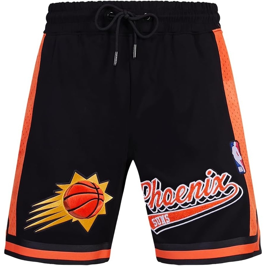 image:imagePro Standard NBA Mens Pro Standard Mens NBA Script Tail Cotton Double Knit Athletic ShortBlackOrange