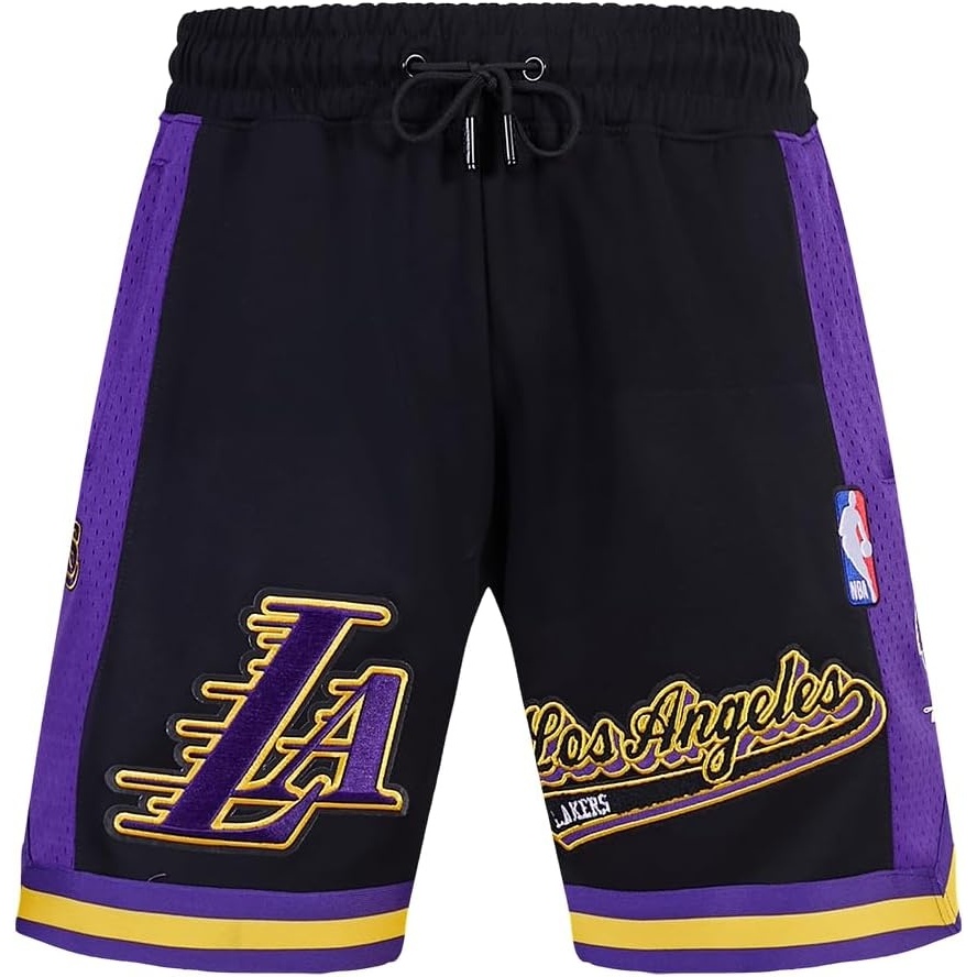 image:imagePro Standard NBA Mens Pro Standard Mens NBA Script Tail Cotton Double Knit Athletic ShortBlackPurple