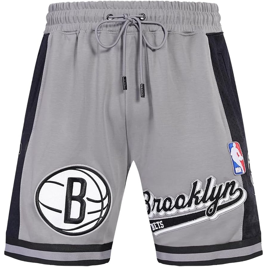 image:imagePro Standard NBA Mens Pro Standard Mens NBA Script Tail Cotton Double Knit Athletic ShortGrayBlack