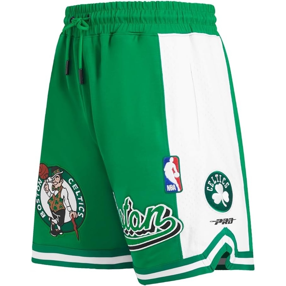 image:imagePro Standard NBA Mens Pro Standard Mens NBA Script Tail Cotton Double Knit Athletic ShortKelly Green