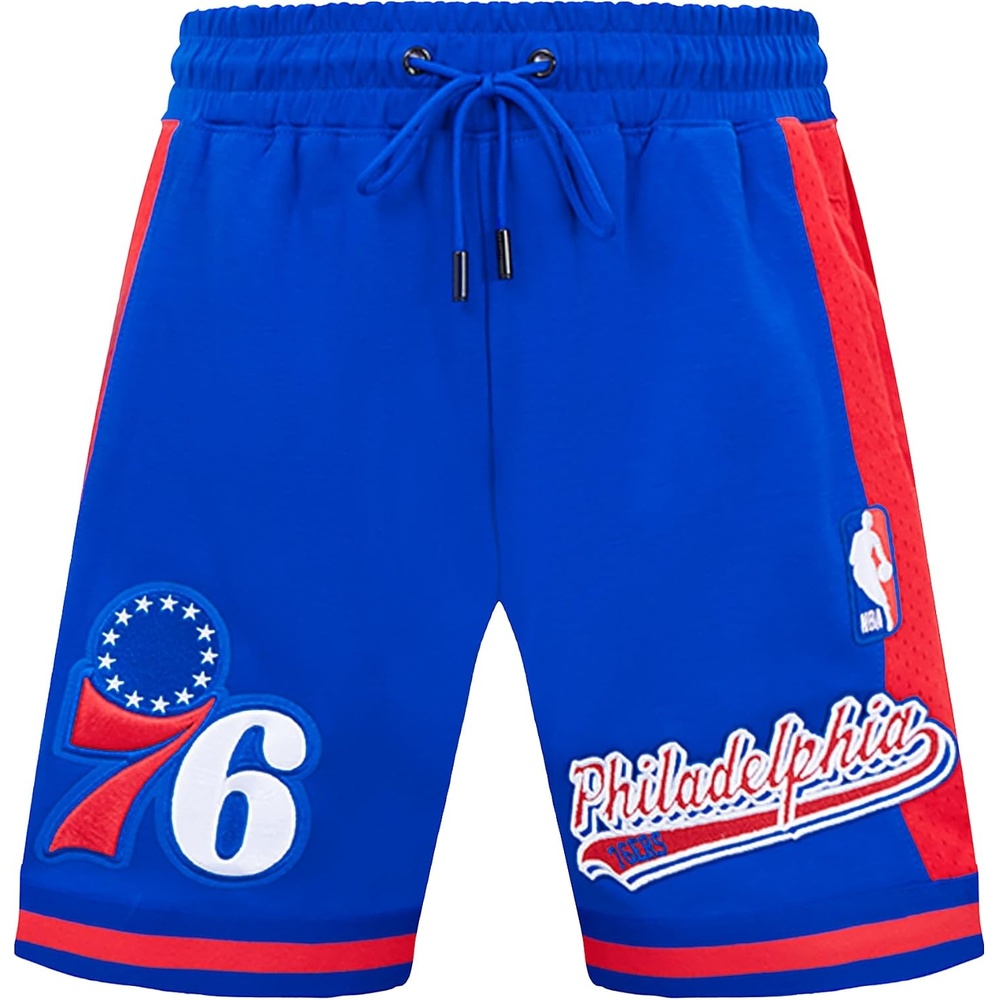 image:imagePro Standard NBA Mens Pro Standard Mens NBA Script Tail Cotton Double Knit Athletic ShortRoyal BlueRed