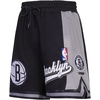 Pro Standard NBA Mens Pro Standard Mens NBA Script Tail Cotton Double Knit Athletic Short(Black/Gray)
