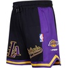 Pro Standard NBA Mens Pro Standard Mens NBA Script Tail Cotton Double Knit Athletic Short(Black/Purple)