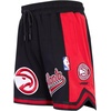 Pro Standard NBA Mens Pro Standard Mens NBA Script Tail Cotton Double Knit Athletic Short(Black/Red)