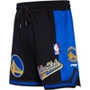 Pro Standard NBA Mens Pro Standard Mens NBA Script Tail Cotton Double Knit Athletic Short(Black/Royal Blue/Black)
