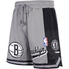 Pro Standard NBA Mens Pro Standard Mens NBA Script Tail Cotton Double Knit Athletic Short(Gray/Black)