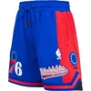 Pro Standard NBA Mens Pro Standard Mens NBA Script Tail Cotton Double Knit Athletic Short(Royal Blue/Red)
