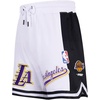 Pro Standard NBA Mens Pro Standard Mens NBA Script Tail Cotton Double Knit Athletic Short(White/Black)