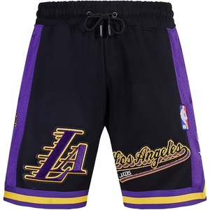 Pro Standard NBA Mens Pro Standard Mens NBA Script Tail Cotton Double Knit Athletic Short(Black/Purple)