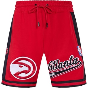 Pro Standard NBA Mens Pro Standard Mens NBA Script Tail Cotton Double Knit Athletic Short(Red/Black)