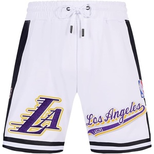 Pro Standard NBA Mens Pro Standard Mens NBA Script Tail Cotton Double Knit Athletic Short(White/Black)