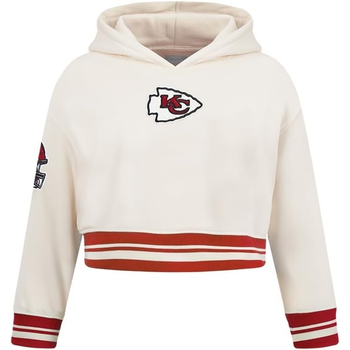 image:imagePro Standard Big Girls NFL Retro Classics Pull Over HoodieEggshell Red
