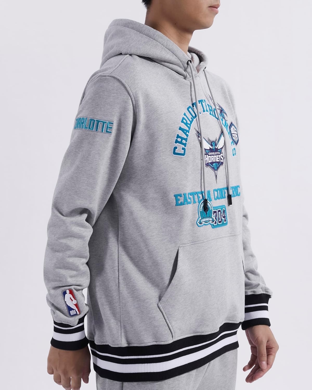 image:imagePro Standard Mens NBA Classic Chenille Cotton Double Knit Pull Over HoodieHeather GrayBlack