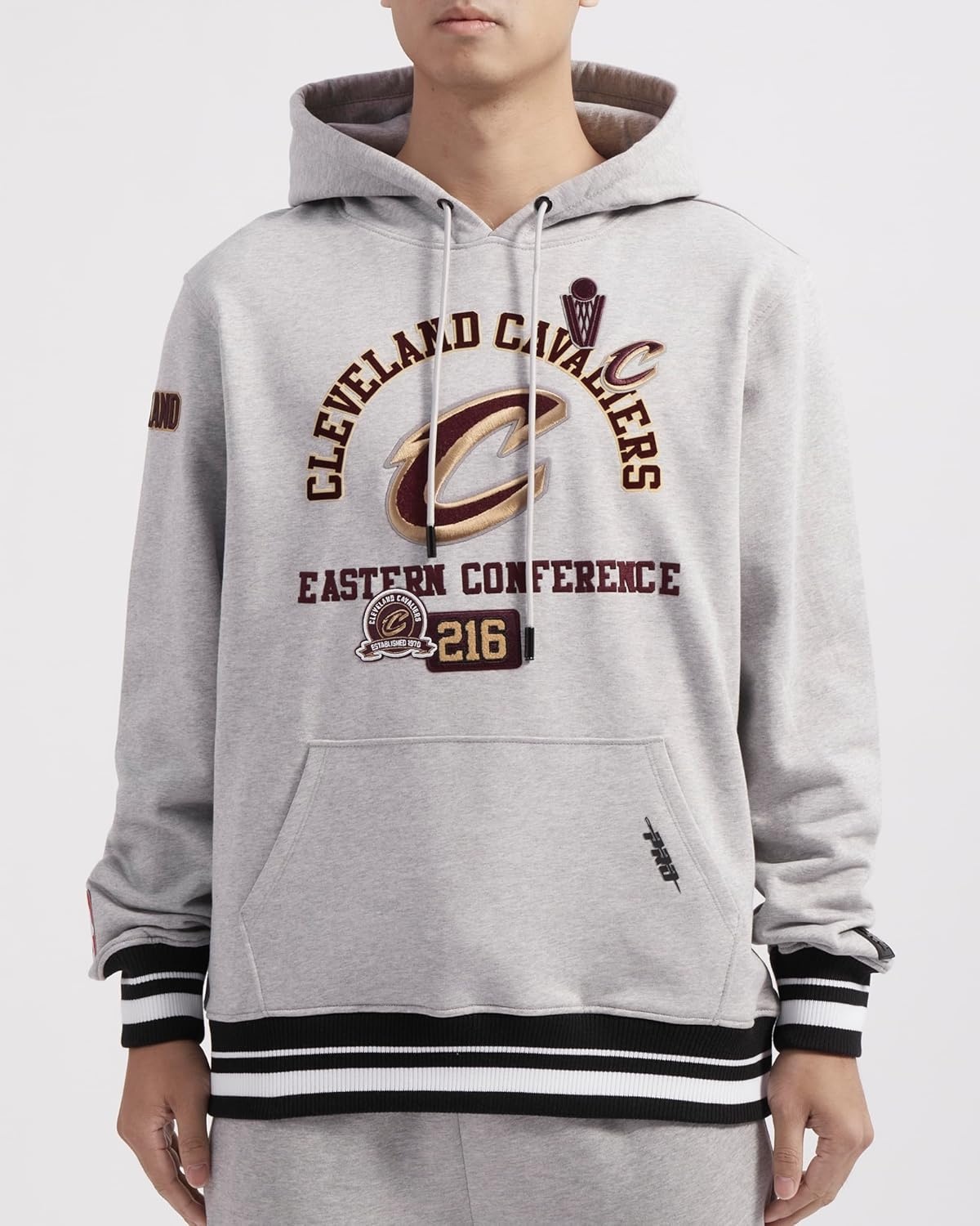 image:imagePro Standard Mens NBA Classic Chenille Cotton Double Knit Pull Over HoodieHeather GrayBlack