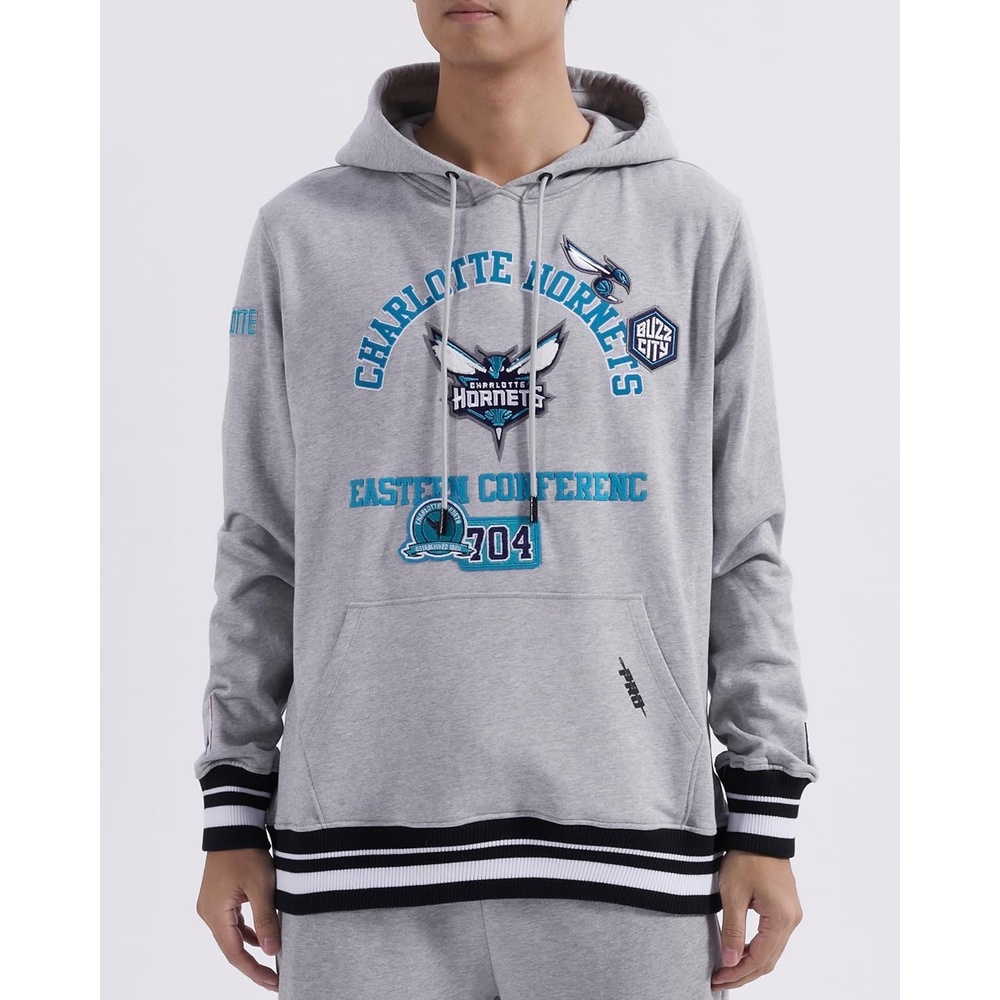 image:imagePro Standard Mens NBA Classic Chenille Cotton Double Knit Pull Over HoodieHeather GrayBlack