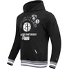 Pro Standard Mens NBA Classic Chenille Cotton Double Knit Pull Over Hoodie(Black/Gray)