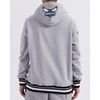 Pro Standard Mens NBA Classic Chenille Cotton Double Knit Pull Over Hoodie(Heather Gray/Black)